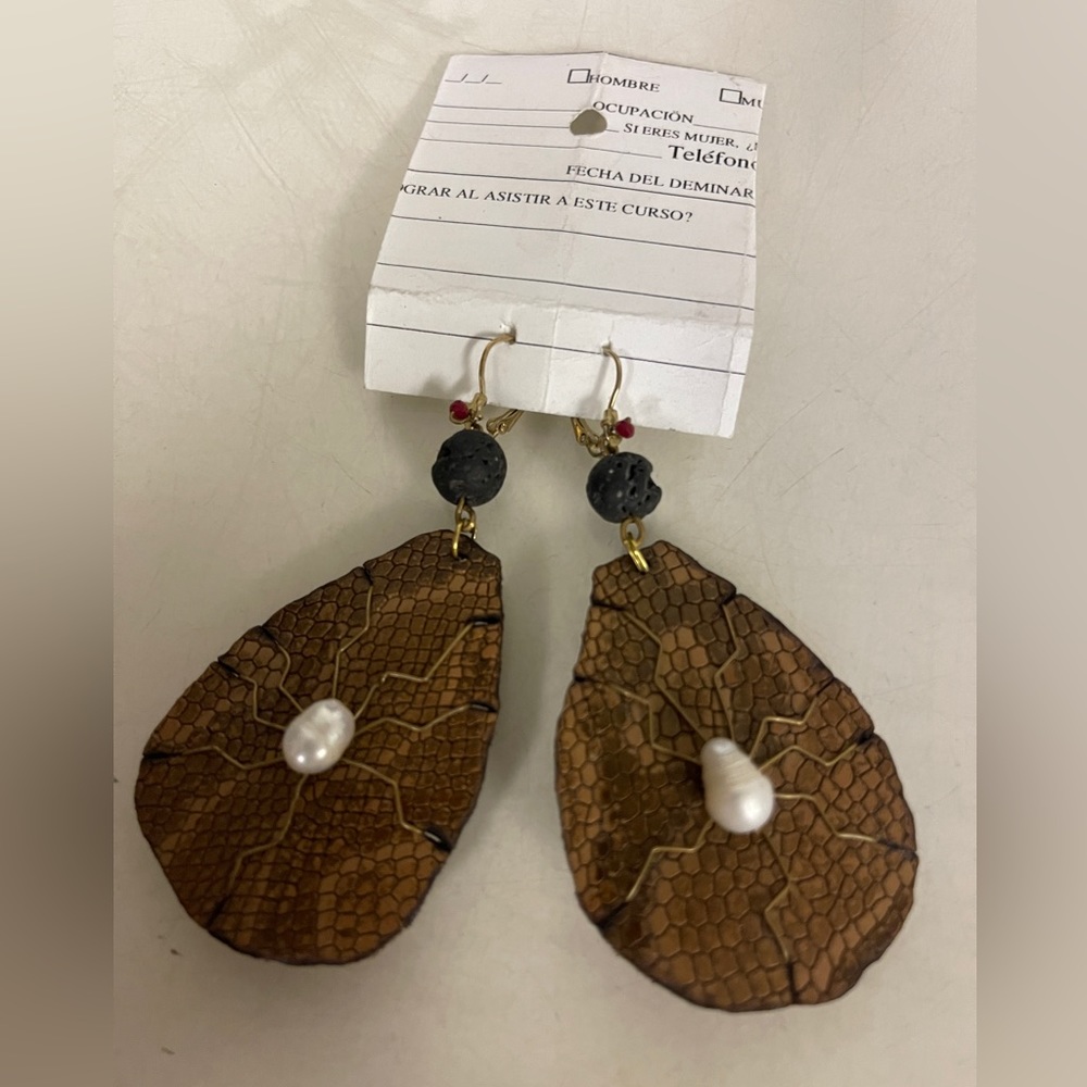 handcrafted Real Leather artisan earrings